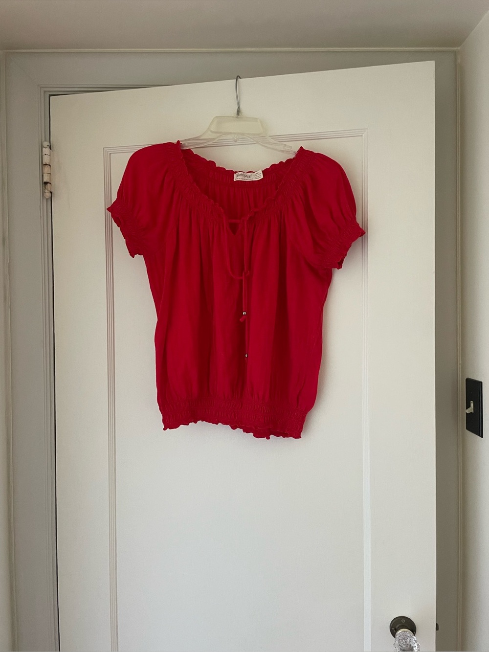 Faded Glory Red Peasant Blouse